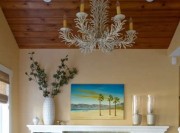 溫暖清新田園風(fēng)格90平米二居室客廳電視背景墻裝修效果圖