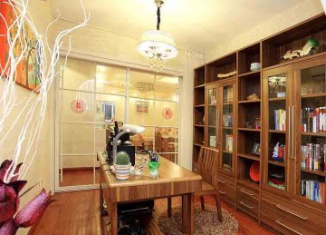 溫情雅致田園風(fēng)格100平米二居室書房吊頂裝修效果圖