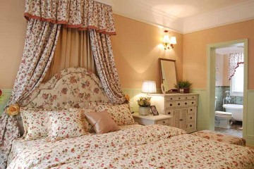 精美田園風(fēng)格80平米二居室兒童房背景墻裝修效果圖