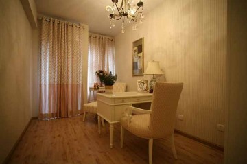 溫馨淡雅田園風(fēng)格70平米二居室書(shū)房背景墻裝修效果圖