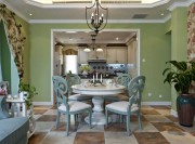 溫馨愜意美式田園風(fēng)格100平米二居室餐廳吊頂裝修效果圖