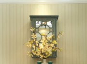 藍色清新田園風格100平米三居室餐廳背景墻裝修效果圖