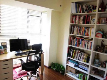 時尚清新田園風(fēng)格100平米三居室書房背景墻裝修效果圖