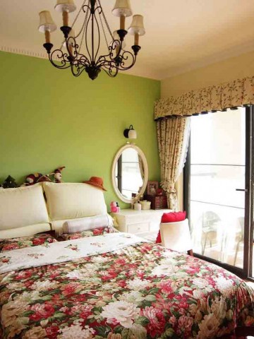 時尚清新田園風(fēng)格100平米三居室兒童房背景墻裝修效果圖