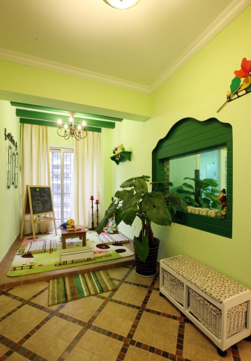 美式溫馨田園風(fēng)格110平米三居室書(shū)房吊頂裝修效果圖