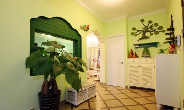 美式溫馨田園風(fēng)格110平米三居室玄關(guān)過(guò)道裝修效果圖