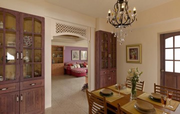 紫色浪漫田園風(fēng)格85平米二居室餐廳吊頂裝修效果圖