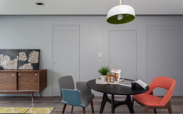 潔白唯美簡約風(fēng)格50平米小戶型餐廳背景墻裝修效果圖