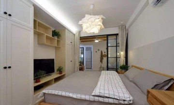 現(xiàn)代唯美簡約風(fēng)格90平米二居室臥室吊頂裝修效果圖