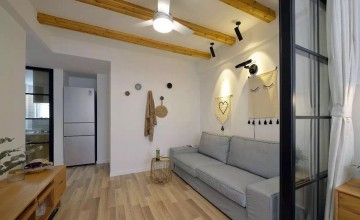 現(xiàn)代唯美簡約風(fēng)格90平米二居室客廳吊頂裝修效果圖