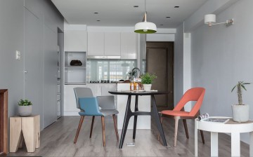 潔白唯美簡約風(fēng)格50平米小戶型餐廳吊頂裝修效果圖