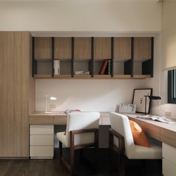 簡致溫馨現(xiàn)代簡約風(fēng)格90平米二居室書房背景墻裝修效果圖