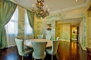 法式清新田園風(fēng)格200平米別墅餐廳吊頂裝修效果圖