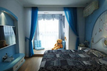 樸實精致地中海風(fēng)格130平米三居室兒童房背景墻裝修效果圖