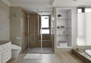 清新現(xiàn)代簡約風(fēng)格110平米三居室衛(wèi)生間浴室柜裝修效果圖