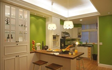 溫馨雅致美式風格100平米三居室餐廳吊頂裝修效果圖