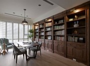 美式鄉(xiāng)村100平米三居室書(shū)房吊頂裝修效果圖