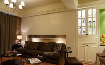 溫馨雅致美式風格100平米三居室客廳背景墻裝修效果圖