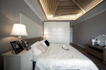清淡時尚美式風(fēng)格120平米三居室臥室吊頂裝修效果圖